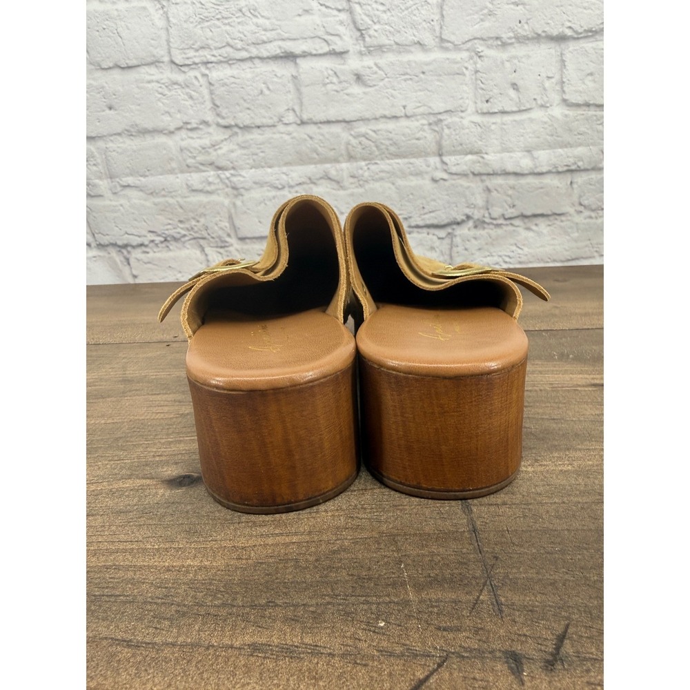 Anellini Suede Clogs Studded Wood Heel Mule Boho Retro Cottagecore EU 38/ US 7.5 - Picture 5 of 12